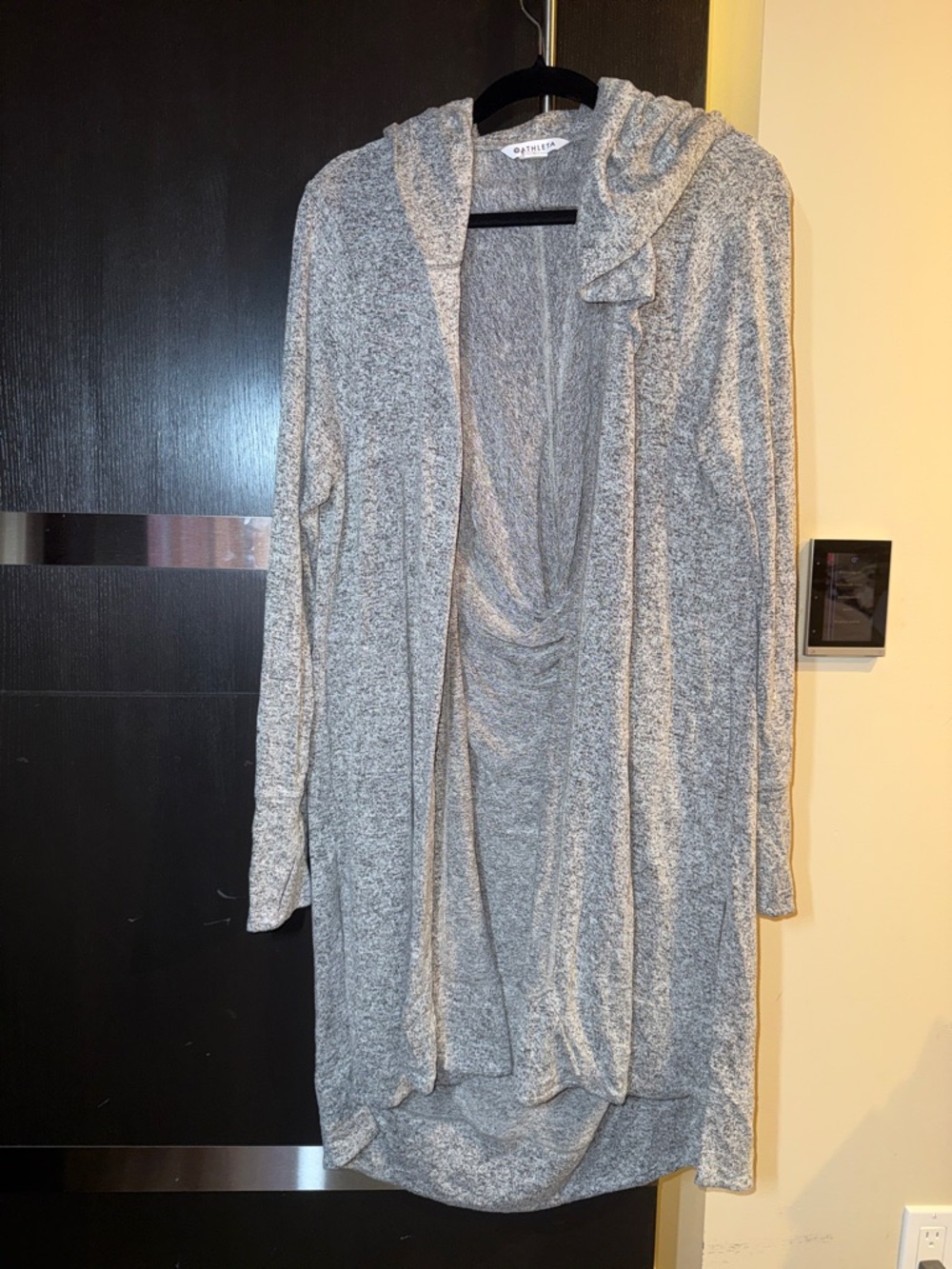 Athleta Heather Gray Draped Hooded Tunic